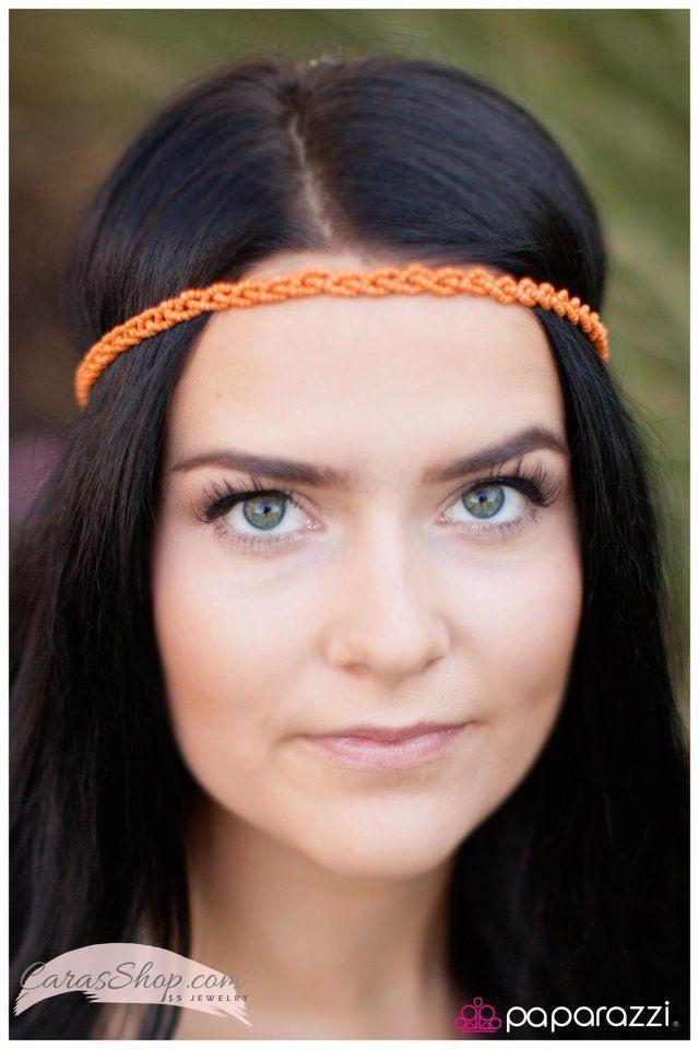 A Need for Seeds Orange Seed Bead Hippie Headband - Paparazzi Accessories- lightbox - CarasShop.com - Paparazzi Jewelry by Cara Jewels