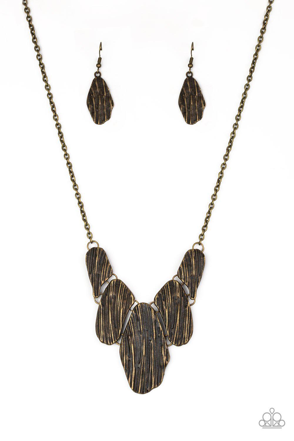 A New Discovery Brass Necklace - Paparazzi Accessories- lightbox - CarasShop.com - Paparazzi Jewelry by Cara Jewels