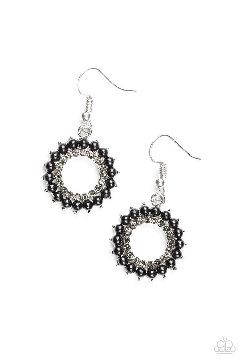 A Proper Lady Black Pearl Earrings - Paparazzi Accessories- lightbox - CarasShop.com - Paparazzi Jewelry by Cara Jewels