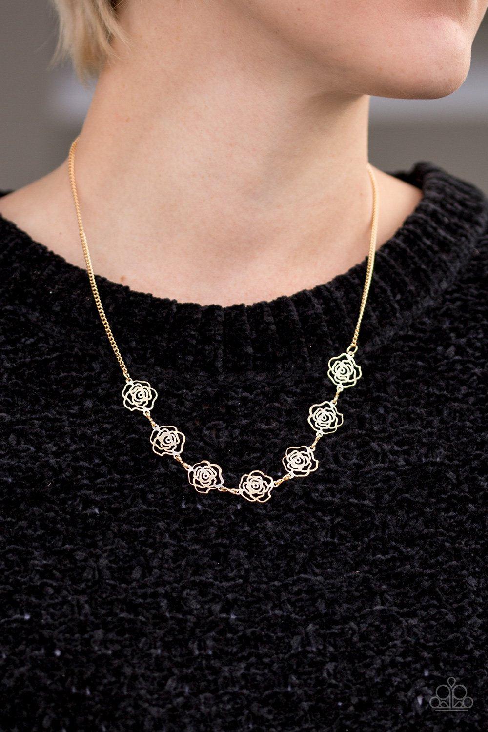 A Rare Rose Gold Necklace - Paparazzi Accessories- on model - CarasShop.com - Paparazzi Jewelry by Cara Jewels