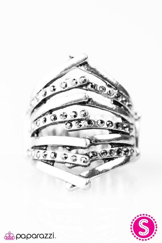 A Stitch In Time Silver Ring - Paparazzi Accessories- lightbox - CarasShop.com - Paparazzi Jewelry by Cara Jewels
