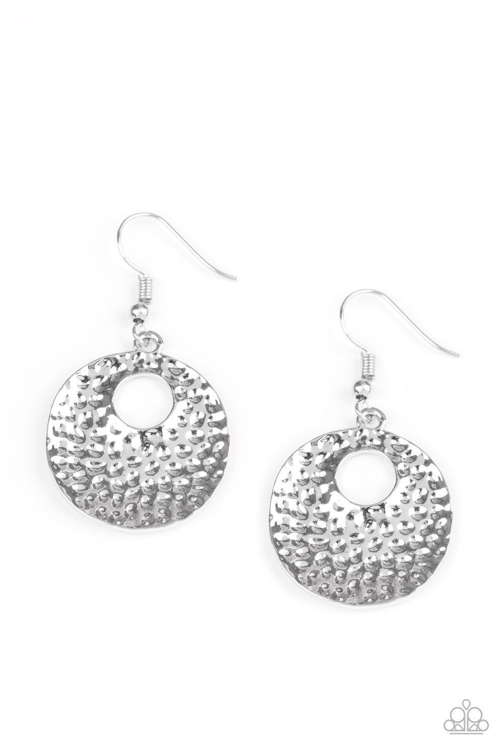 A Taste For Texture Silver Earrings - Paparazzi Accessories- lightbox - CarasShop.com - Paparazzi Jewelry by Cara Jewels