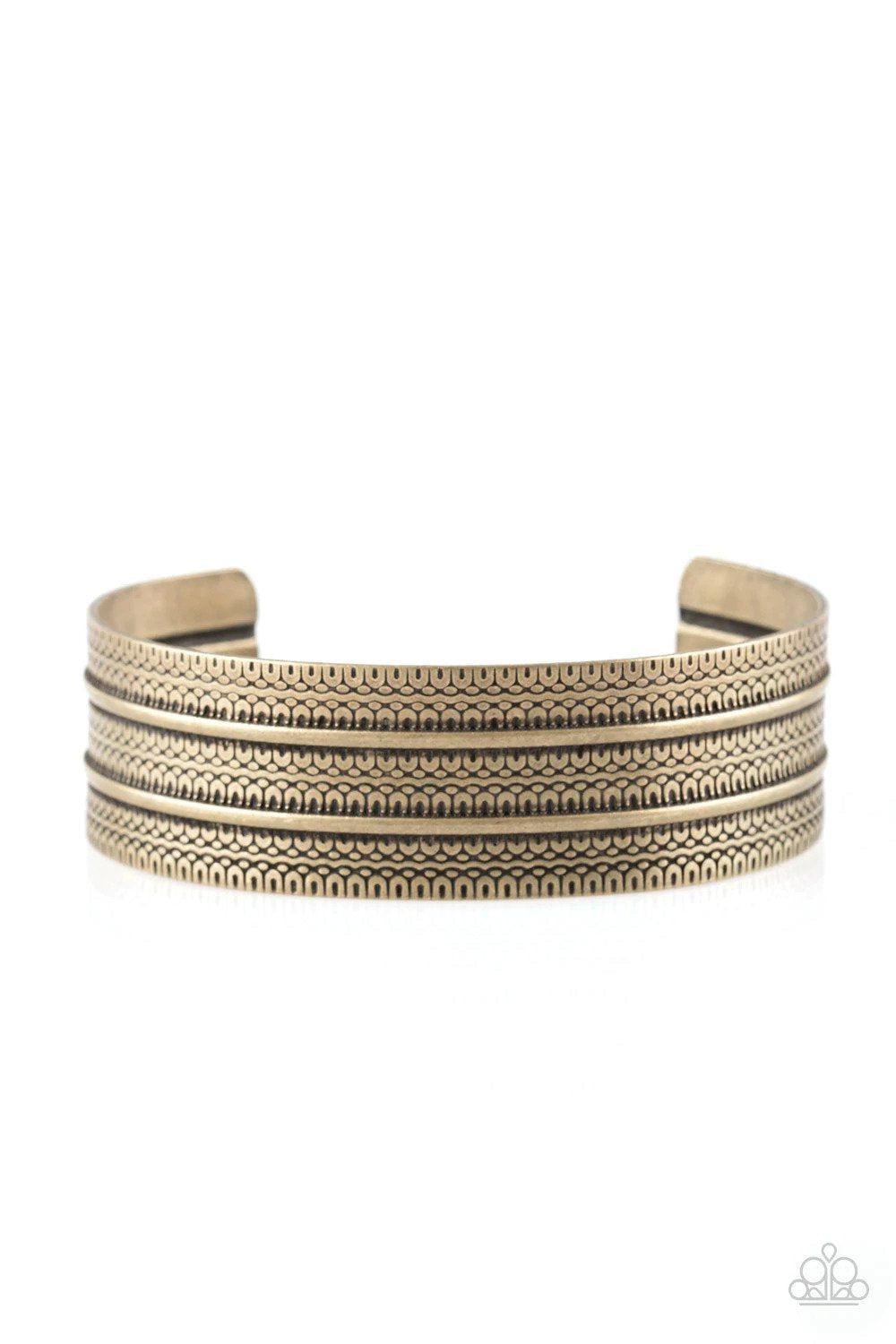 Absolute Amazon Brass Bracelet - Paparazzi Accessories- lightbox - CarasShop.com - Paparazzi Jewelry by Cara Jewels