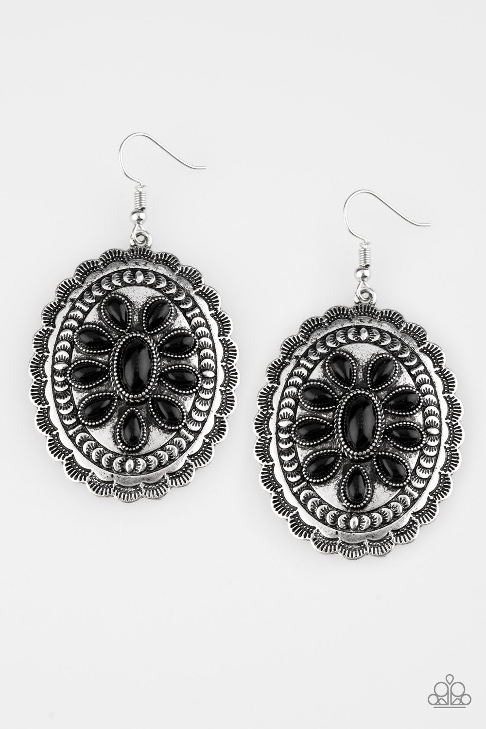 Absolutely Apothecary Black Stone Earrings - Paparazzi Accessories- lightbox - CarasShop.com - Paparazzi Jewelry by Cara Jewels