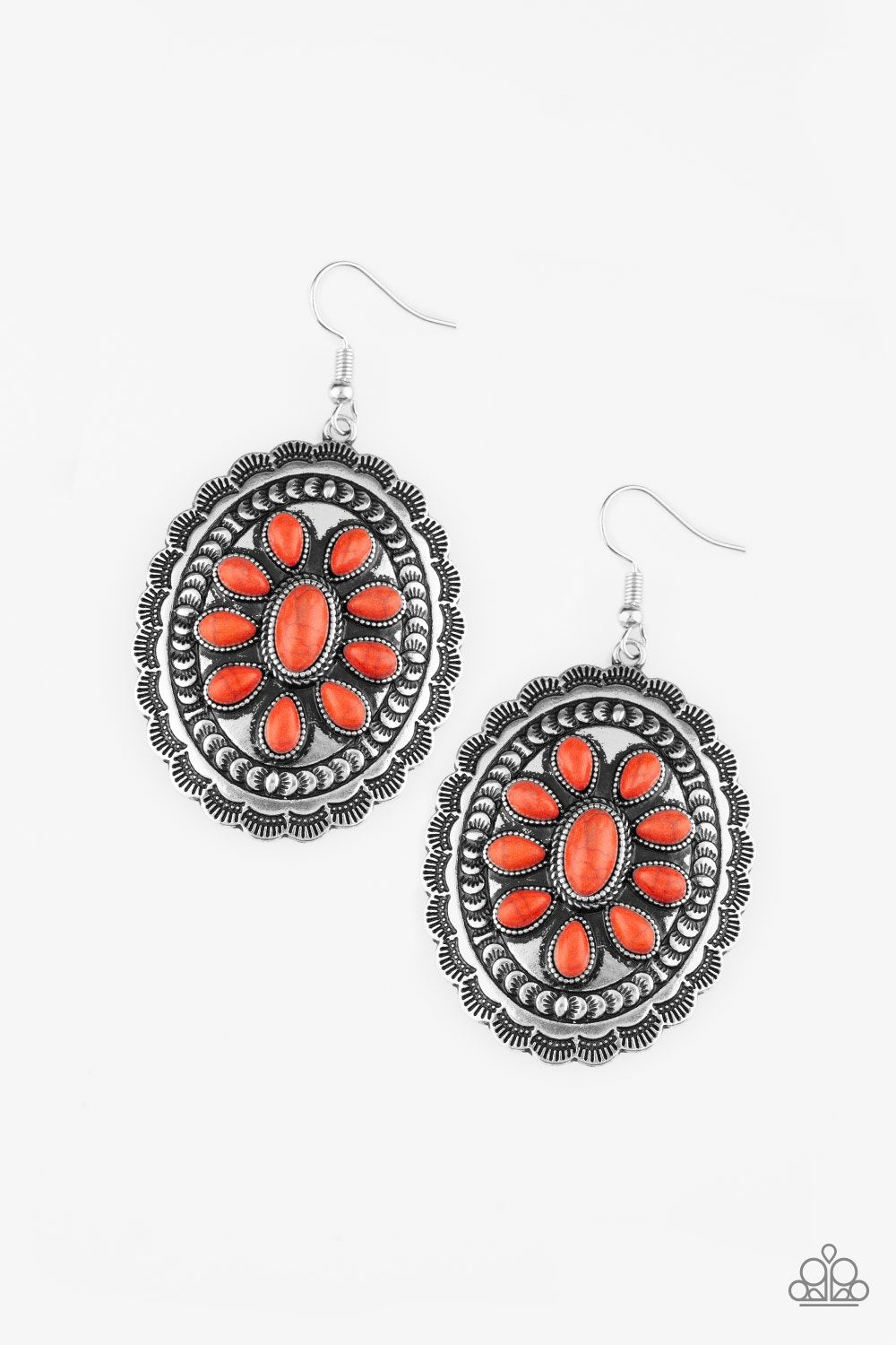 Absolutely Apothecary Orange Stone Earrings - Paparazzi Accessories- lightbox - CarasShop.com - Paparazzi Jewelry by Cara Jewels