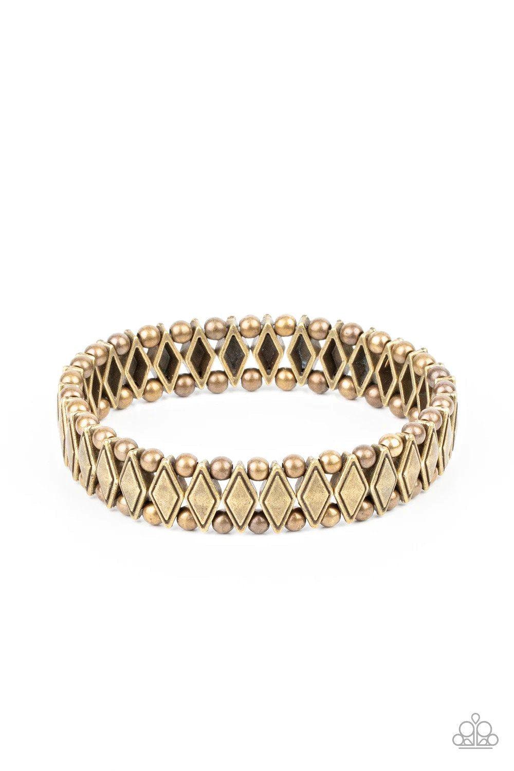 Abstract Advisory Brass Bracelet - Paparazzi Accessories- lightbox - CarasShop.com - Paparazzi Jewelry by Cara Jewels