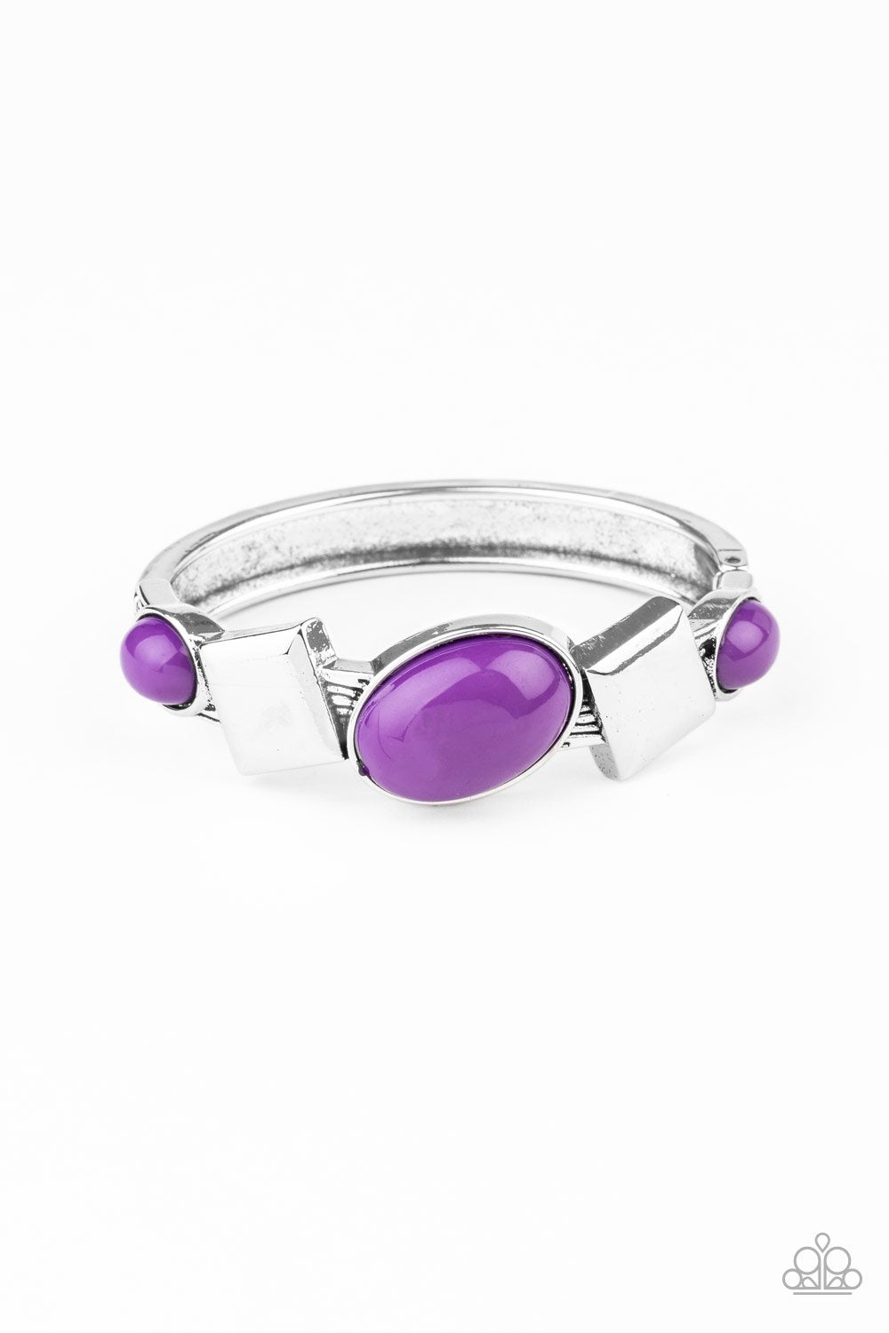 Abstract Appeal Purple and Silver Bracelet - Paparazzi Accessories- lightbox - CarasShop.com - Paparazzi Jewelry by Cara Jewels