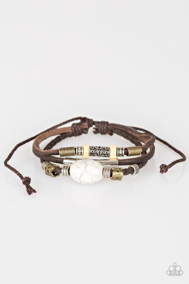 Across the Globe Brown Urban Slide Bracelet - Paparazzi Accessories- lightbox - CarasShop.com - Paparazzi Jewelry by Cara Jewels
