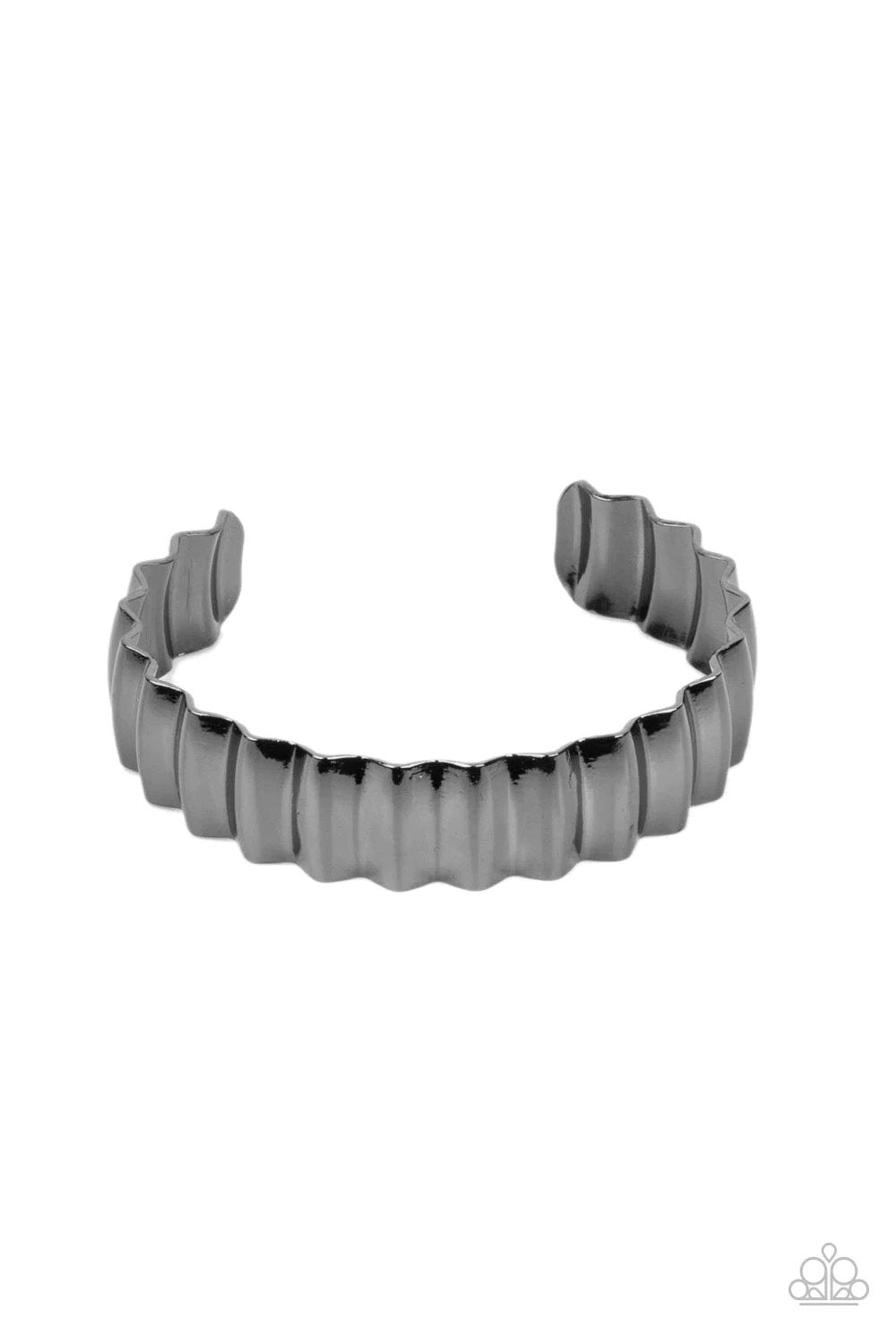 Across the HEIR-waves Black Bracelet - Paparazzi Accessories- lightbox - CarasShop.com - Paparazzi Jewelry by Cara Jewels