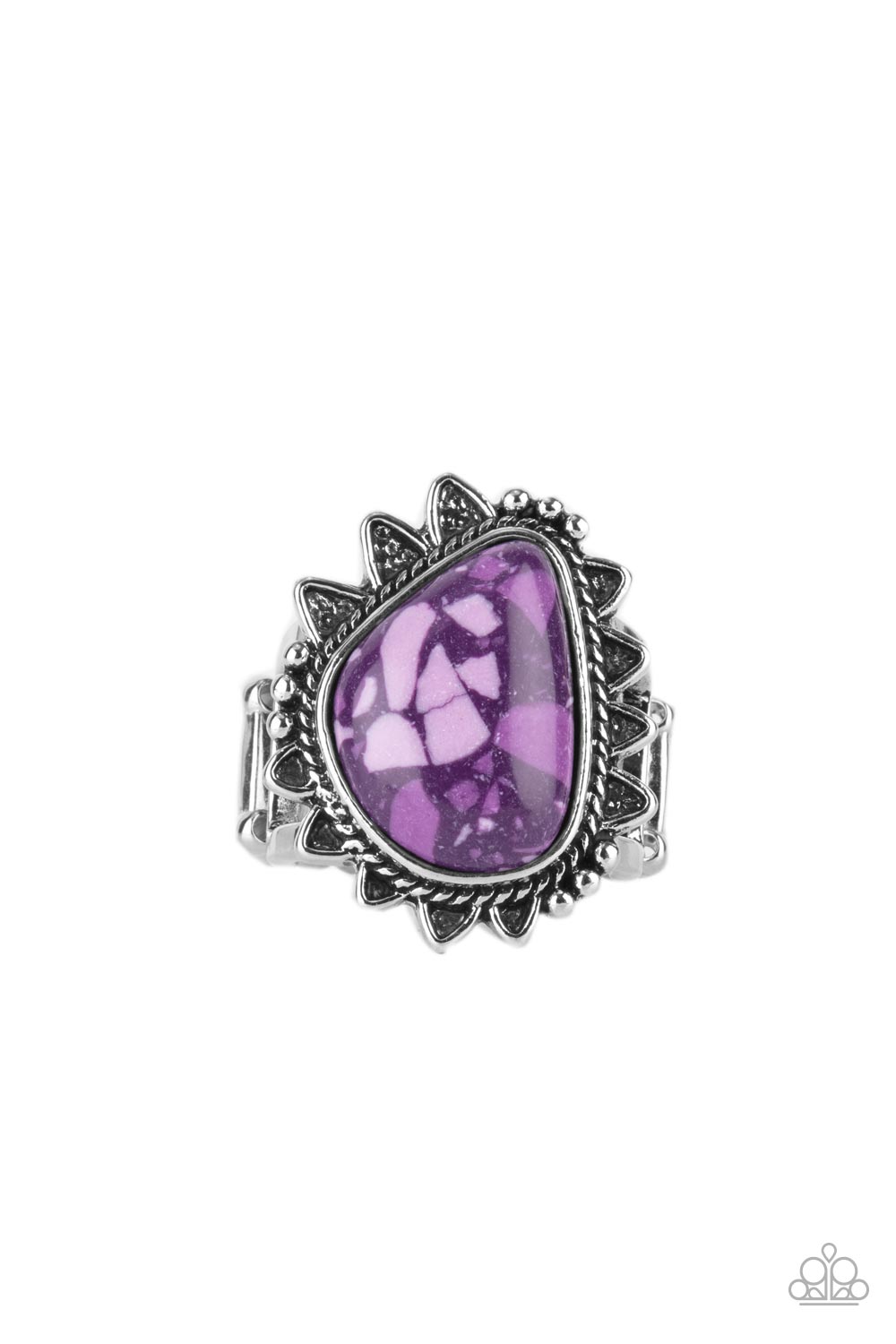 Adobe Sunrise Purple Stone Ring - Paparazzi Accessories- lightbox - CarasShop.com - Paparazzi Jewelry by Cara Jewels