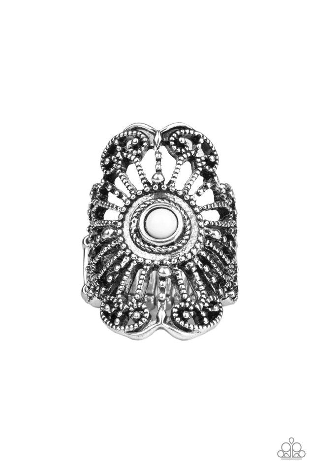 Adrift White Ring - Paparazzi Accessories- lightbox - CarasShop.com - Paparazzi Jewelry by Cara Jewels