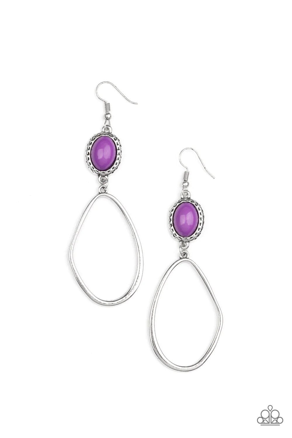 Adventurous Allure Purple Earrings - Paparazzi Accessories- lightbox - CarasShop.com - Paparazzi Jewelry by Cara Jewels