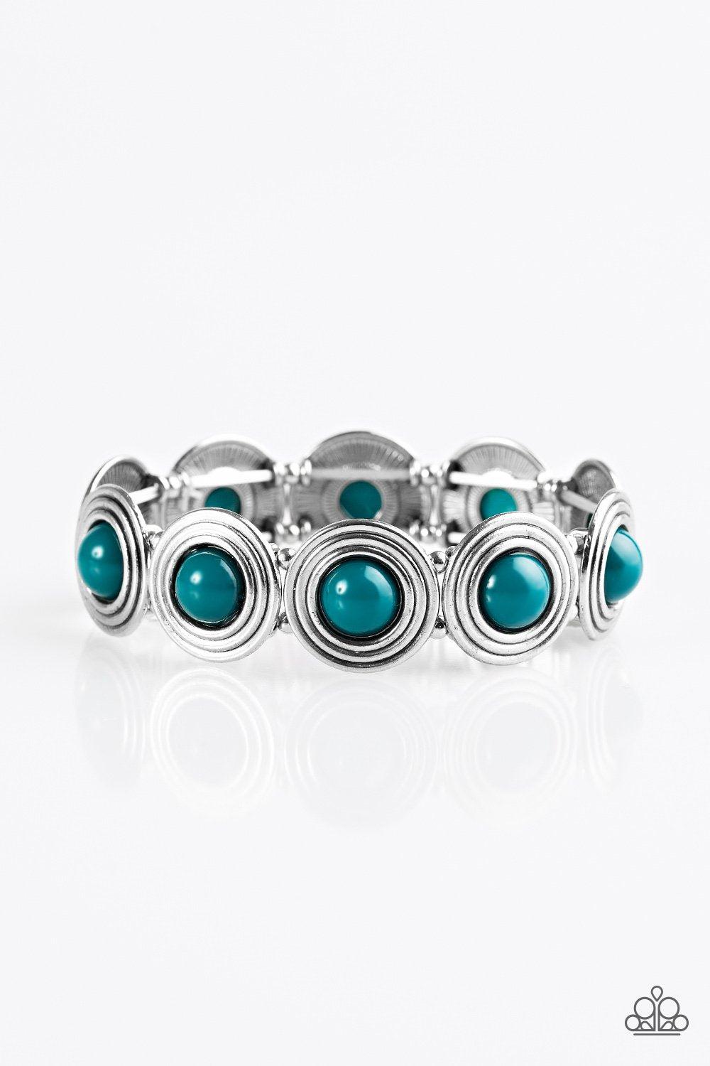 Adventurously Amazon Blue and Silver Bracelet - Paparazzi Accessories- lightbox - CarasShop.com - Paparazzi Jewelry by Cara Jewels
