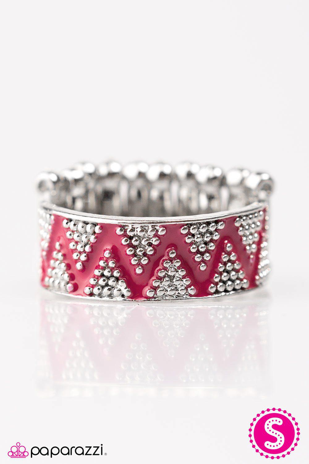 AfterShocks Pink and Silver Ring - Paparazzi Accessories- lightbox - CarasShop.com - Paparazzi Jewelry by Cara Jewels