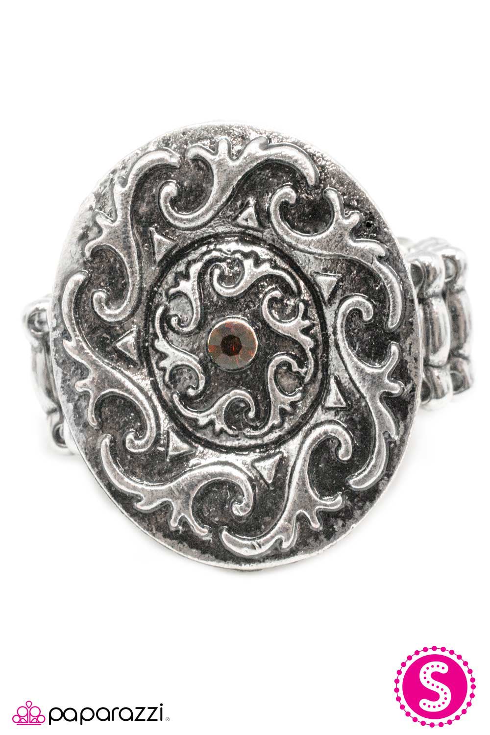 Against The Current Brown and Silver Ring - Paparazzi Accessories- lightbox - CarasShop.com - Paparazzi Jewelry by Cara Jewels