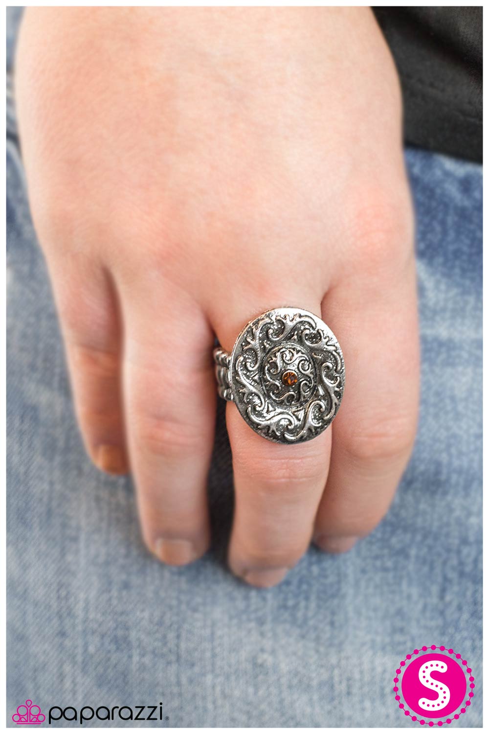 Against The Current Brown and Silver Ring - Paparazzi Accessories- lightbox - CarasShop.com - Paparazzi Jewelry by Cara Jewels