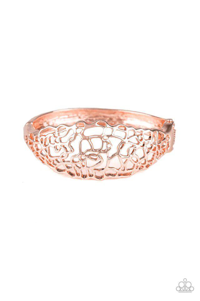 Airy Asymmetry Rose Gold Bracelet - Paparazzi Accessories- lightbox - CarasShop.com - Paparazzi Jewelry by Cara Jewels