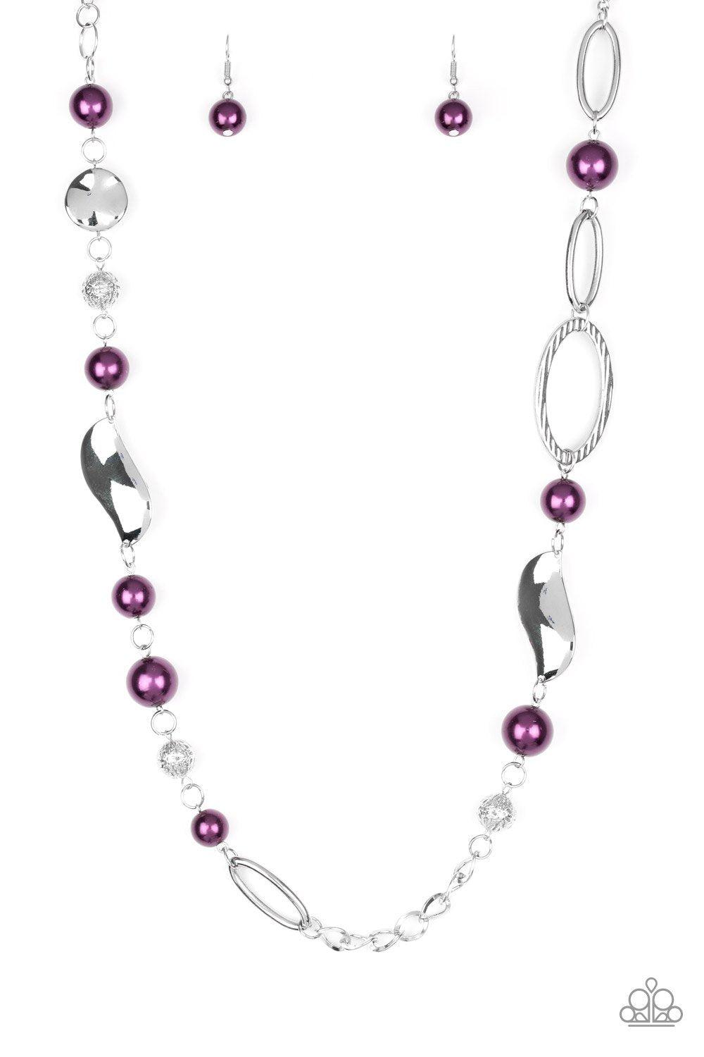 All About Me Purple and Silver Necklace - Paparazzi Accessories- lightbox - CarasShop.com - Paparazzi Jewelry by Cara Jewels
