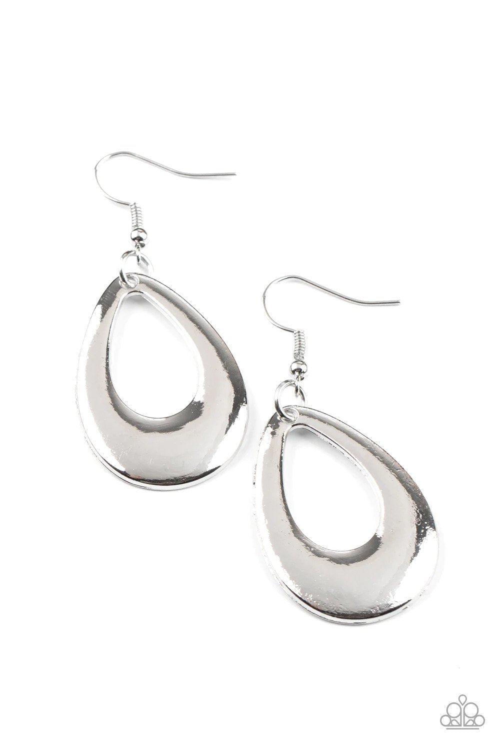 All Allure, All The Time Silver Earrings - Paparazzi Accessories- lightbox - CarasShop.com - Paparazzi Jewelry by Cara Jewels