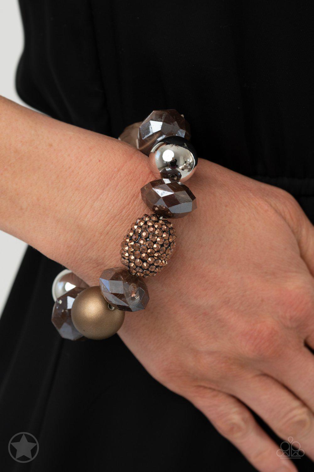 All Cozied Up Copper Bead Bracelet - Paparazzi Accessories- lightbox - CarasShop.com - Paparazzi Jewelry by Cara Jewels