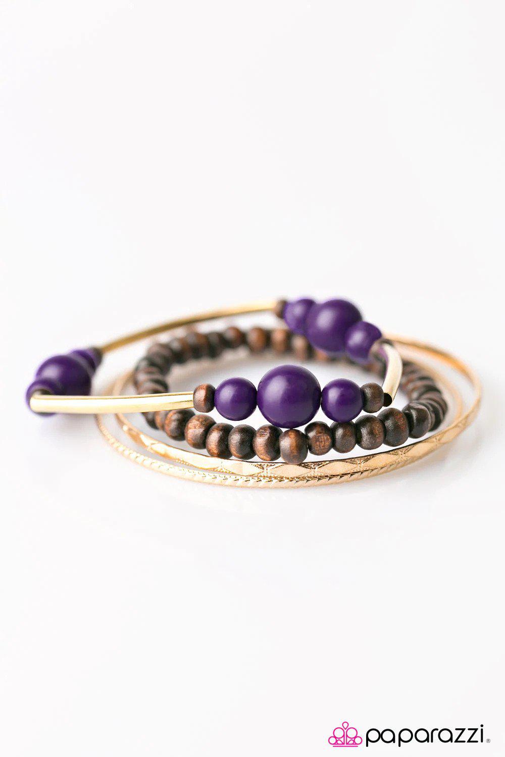 All or Nothing Purple Bracelet - Paparazzi Accessories- lightbox - CarasShop.com - Paparazzi Jewelry by Cara Jewels