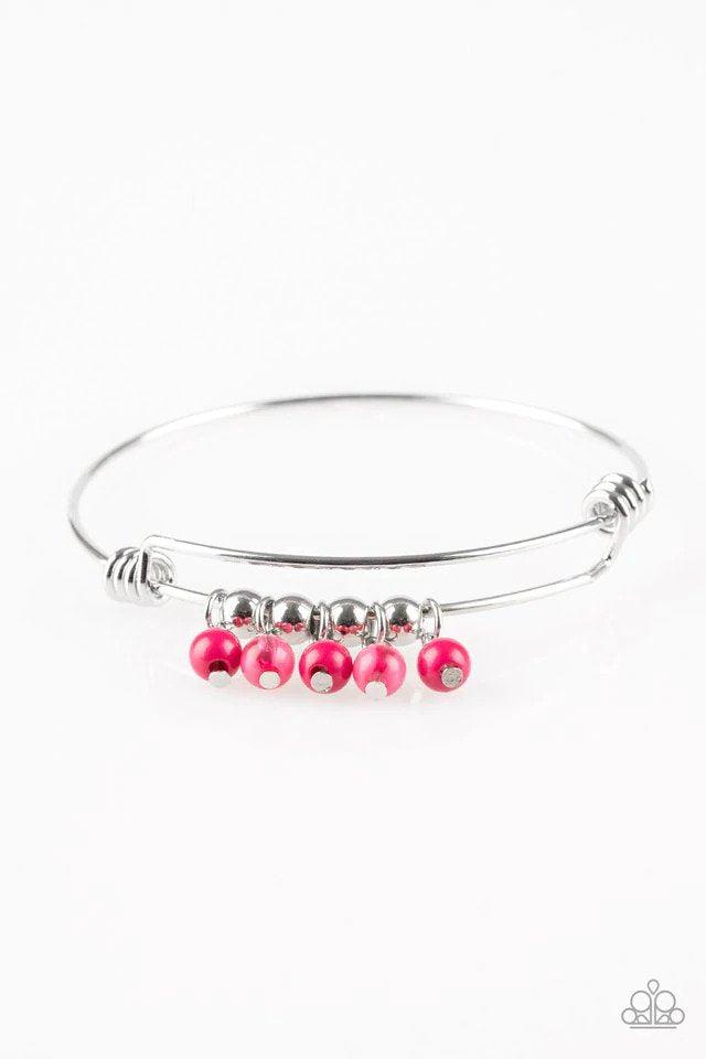 All Roads Lead To ROAM Pink Bracelet - Paparazzi Accessories- lightbox - CarasShop.com - Paparazzi Jewelry by Cara Jewels