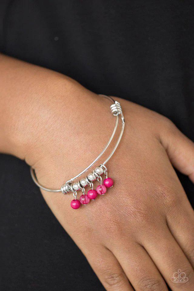 All Roads Lead To ROAM Pink Bracelet - Paparazzi Accessories- lightbox - CarasShop.com - Paparazzi Jewelry by Cara Jewels