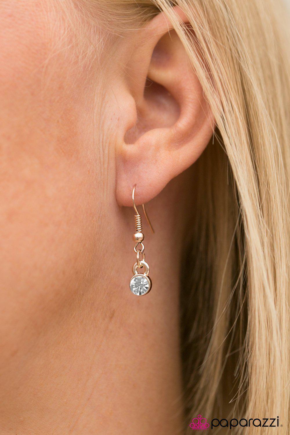 All The Glitter In The World Rose Gold Necklace - Paparazzi Accessories - free matching earrings -CarasShop.com - Paparazzi Jewelry by Cara Jewels