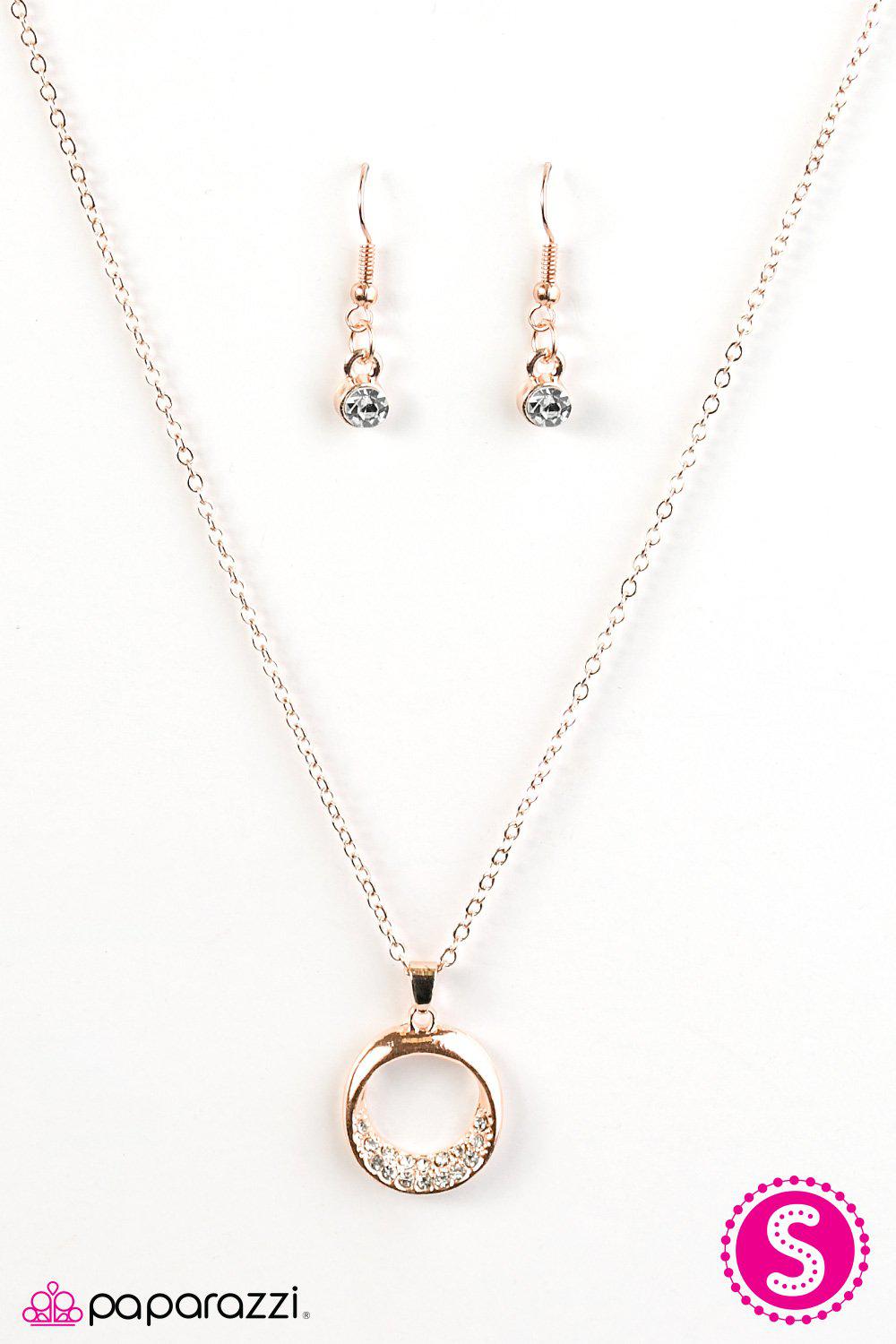 All The Glitter In The World Rose Gold Necklace - Paparazzi Accessories- lightbox - CarasShop.com - Paparazzi Jewelry by Cara Jewels