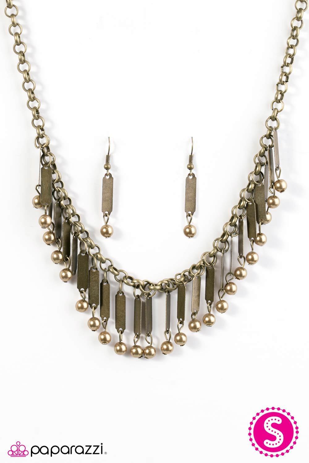 All The Right Moves Brass Fringe Necklace - Paparazzi Accessories- lightbox - CarasShop.com - Paparazzi Jewelry by Cara Jewels