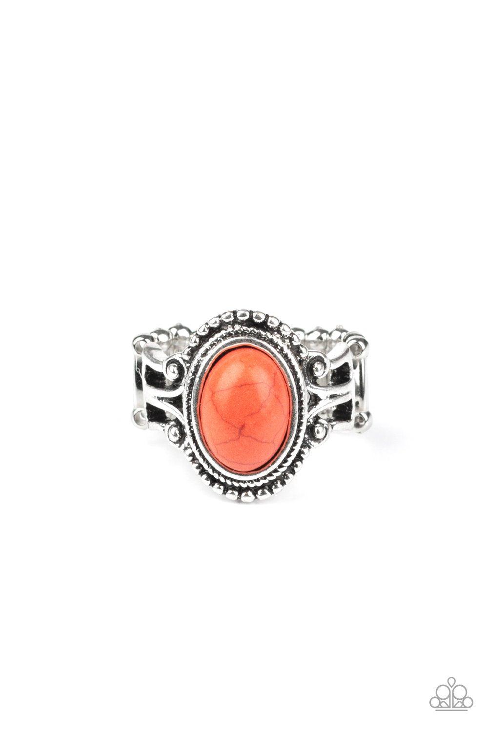 All The World's A STAGECOACH Orange Stone Ring - Paparazzi Accessories- lightbox - CarasShop.com - Paparazzi Jewelry by Cara Jewels