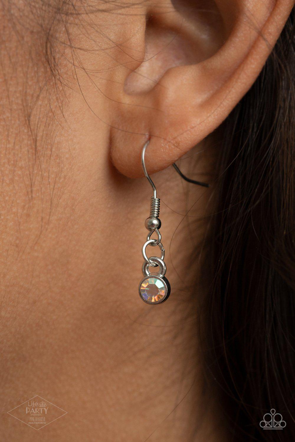 All The World's My Stage Multi Iridescent Rhinestone Necklace - Paparazzi Accessories - free matching earrings -CarasShop.com - Paparazzi Jewelry by Cara Jewels