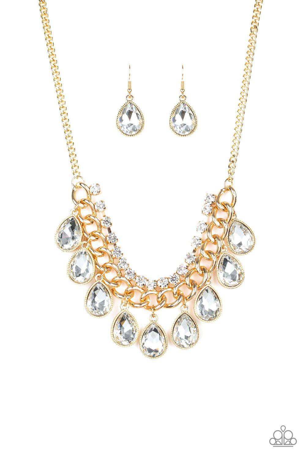 All Toget-HEIR Now Gold Necklace - Paparazzi Accessories- lightbox - CarasShop.com - Paparazzi Jewelry by Cara Jewels