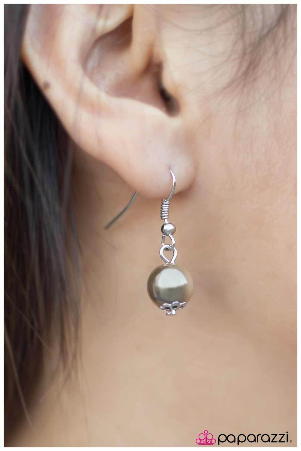 Along For The Ride Silver and Brown Necklace - Paparazzi Accessories - free matching earrings -CarasShop.com - Paparazzi Jewelry by Cara Jewels