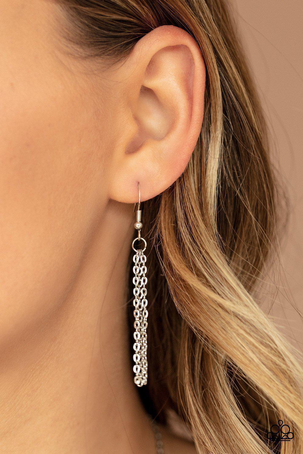 Always A Mother, Forever My Friend White and Silver Heart Necklace - Paparazzi Accessories - free matching earrings -CarasShop.com - Paparazzi Jewelry by Cara Jewels