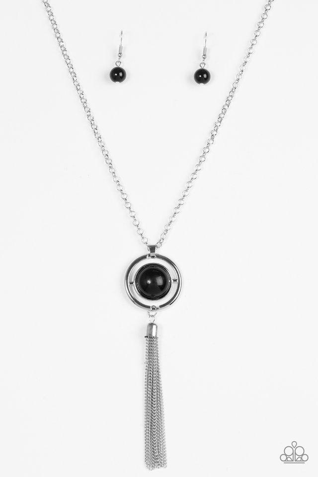 Always Front and Center Black and Silver Necklace - Paparazzi Accessories- lightbox - CarasShop.com - Paparazzi Jewelry by Cara Jewels