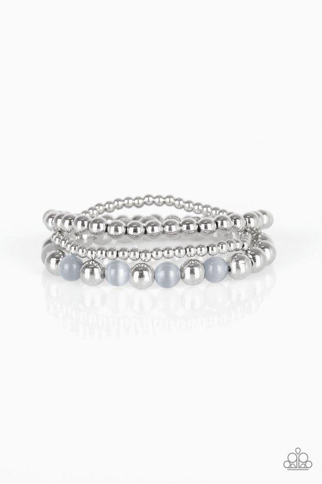 Always On The GLOW Silver Moonstone Bracelet Set - Paparazzi Accessories- lightbox - CarasShop.com - Paparazzi Jewelry by Cara Jewels