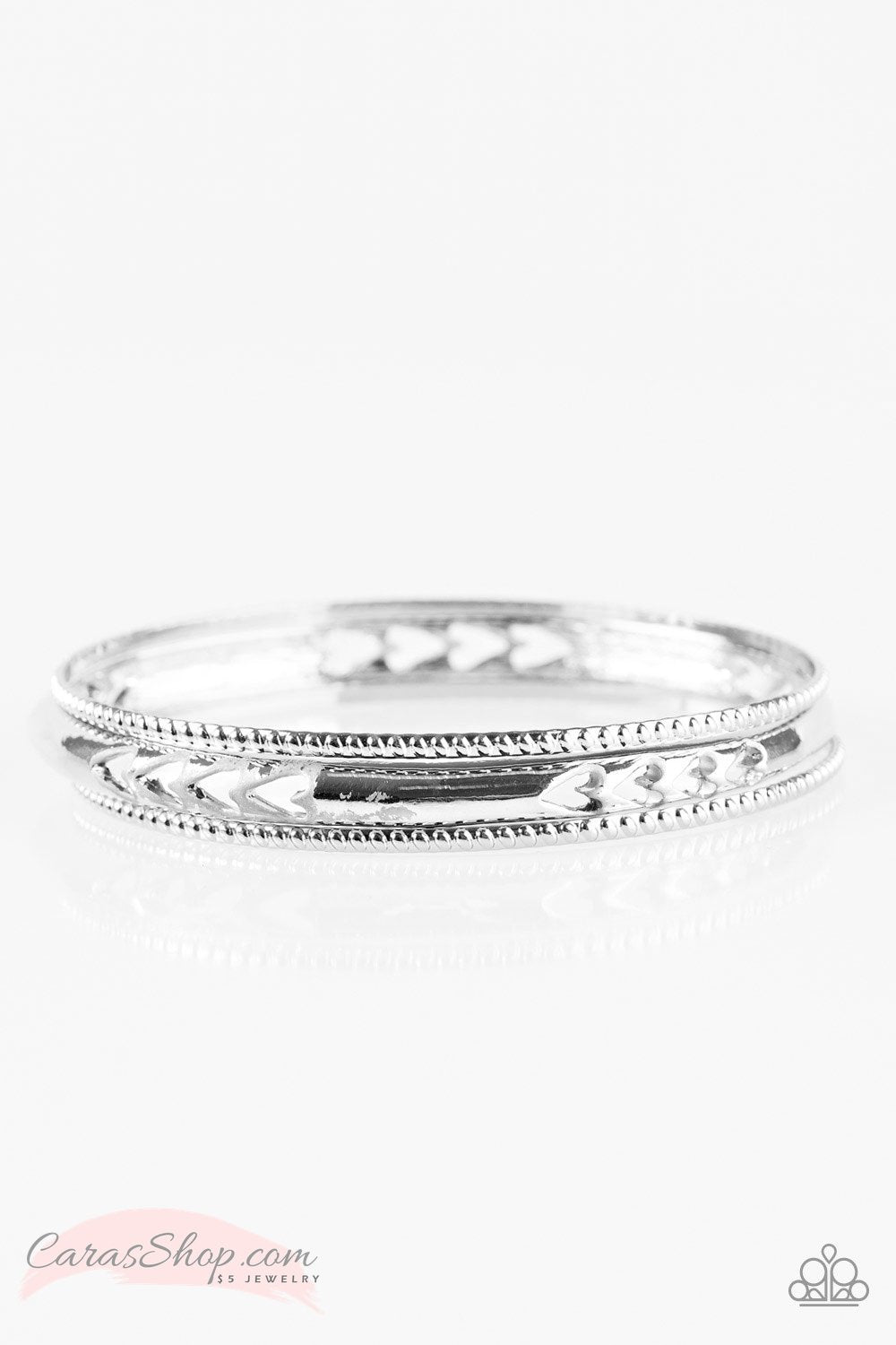 Amazon Warrior Silver Bangle Bracelet Set - Paparazzi Accessories- lightbox - CarasShop.com - Paparazzi Jewelry by Cara Jewels