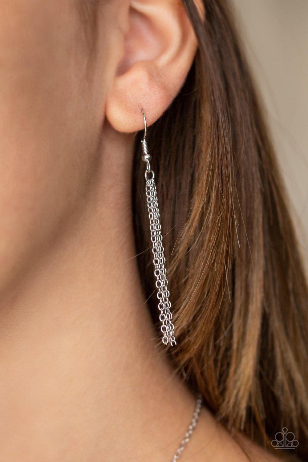 America The Beautiful Silver Inspirational Necklace - Paparazzi Accessories - free matching earrings -CarasShop.com - Paparazzi Jewelry by Cara Jewels