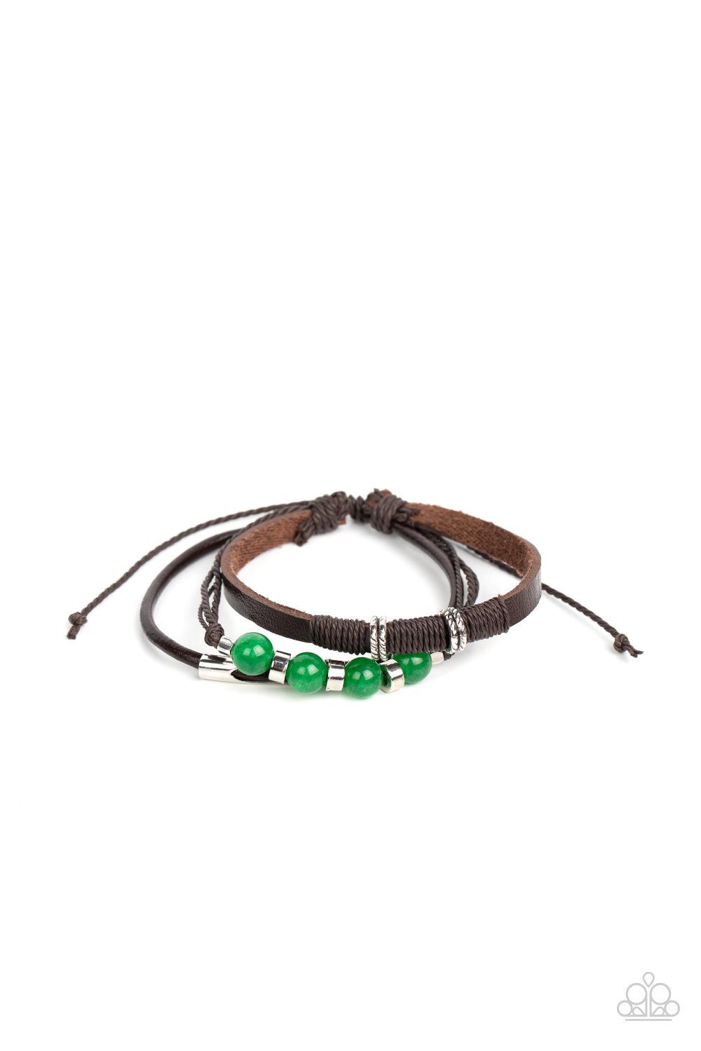 Amplified Aloha Green Urban Slide Bracelet - Paparazzi Accessories- lightbox - CarasShop.com - Paparazzi Jewelry by Cara Jewels