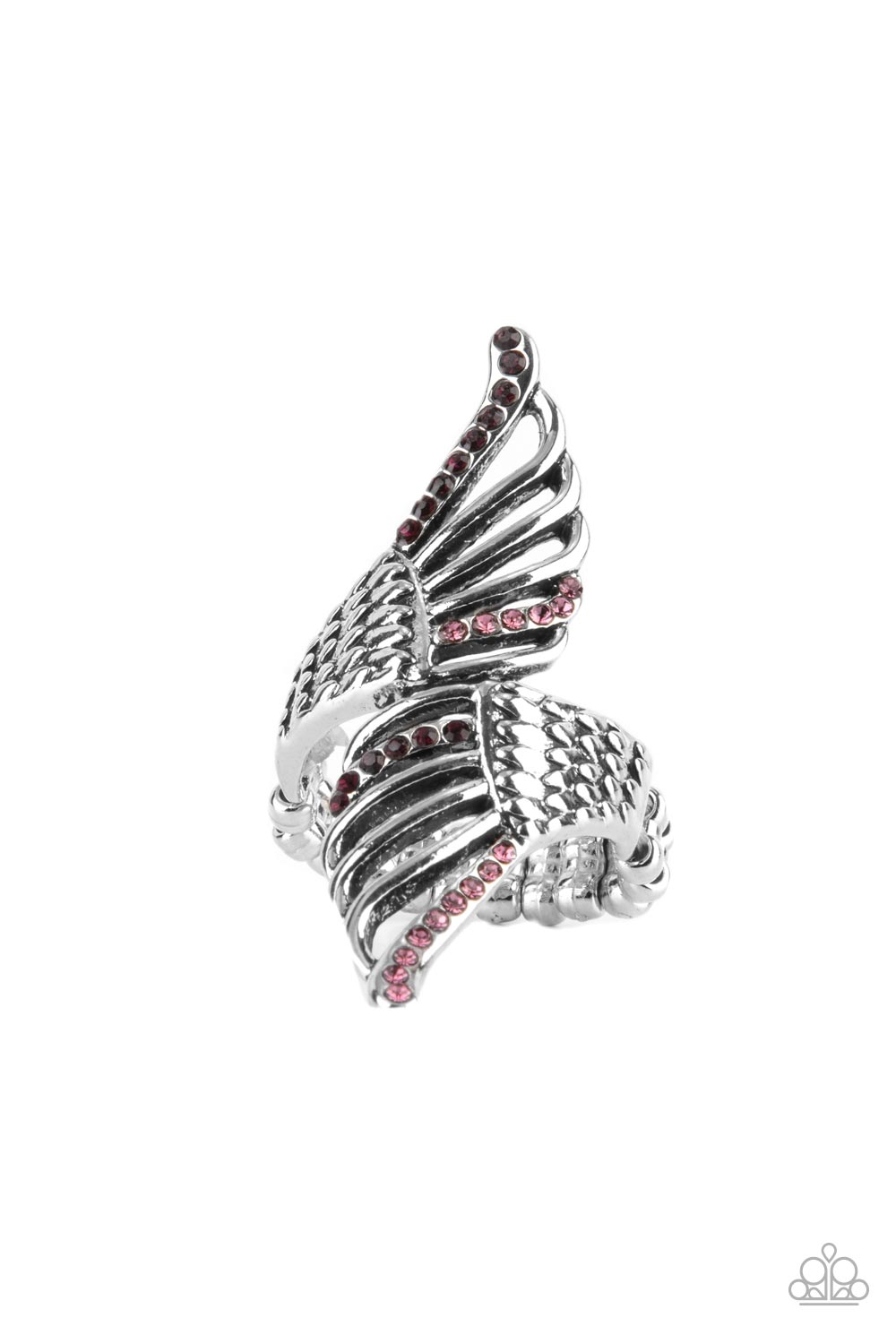 Angels Among Us Purple Rhinestone Ring - Paparazzi Accessories- lightbox - CarasShop.com - Paparazzi Jewelry by Cara Jewels