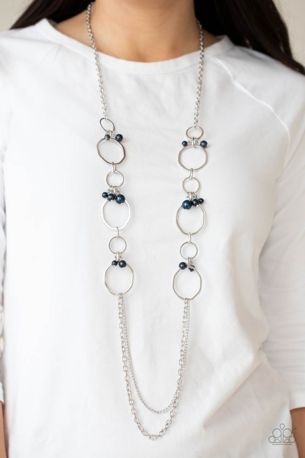 Ante UPSCALE Blue Necklace - Paparazzi Accessories- lightbox - CarasShop.com - Paparazzi Jewelry by Cara Jewels