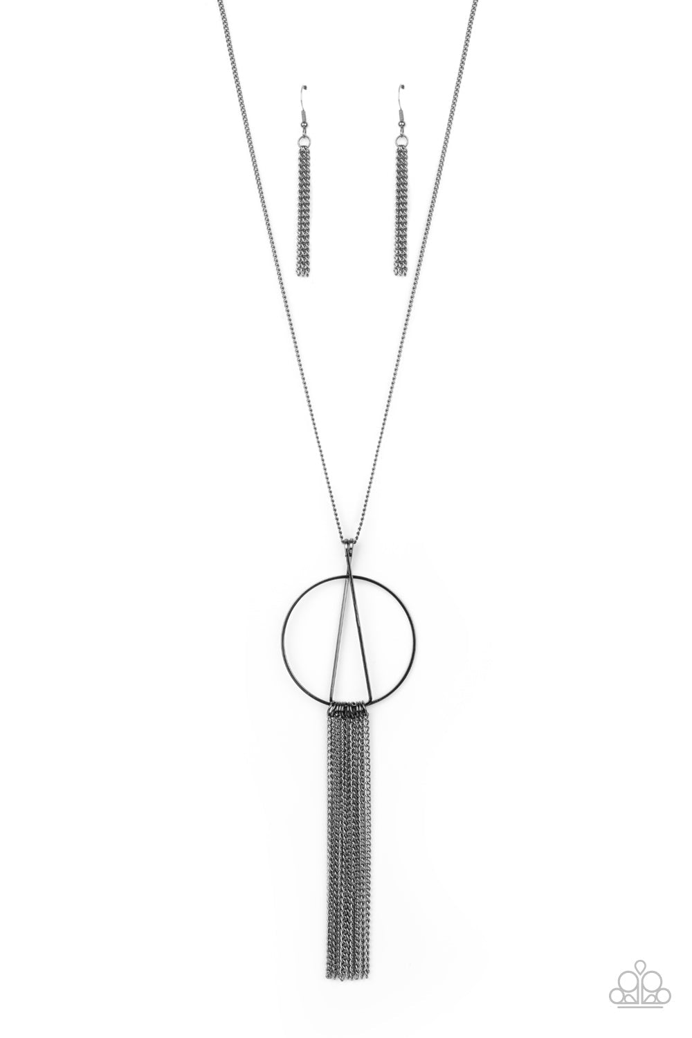 Apparatus Applique Gunmetal Black Necklace - Paparazzi Accessories- lightbox - CarasShop.com - Paparazzi Jewelry by Cara Jewels