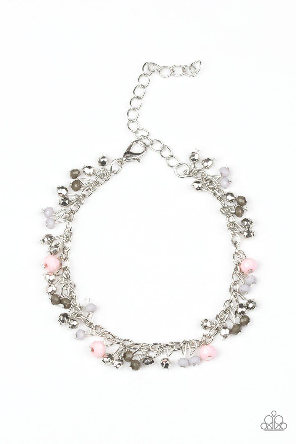 Aquatic Adventure Pink and Silver Bracelet - Paparazzi Accessories- lightbox - CarasShop.com - Paparazzi Jewelry by Cara Jewels