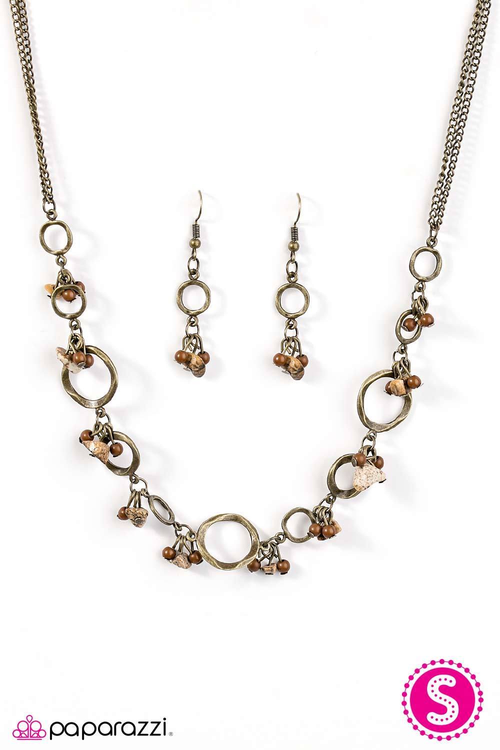 Are You Shore Brass Necklace - Paparazzi Accessories- lightbox - CarasShop.com - Paparazzi Jewelry by Cara Jewels