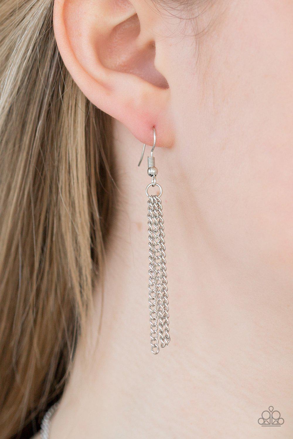 Arizona Adventure Silver and Yellow Necklace - Paparazzi Accessories - free matching earrings -CarasShop.com - Paparazzi Jewelry by Cara Jewels