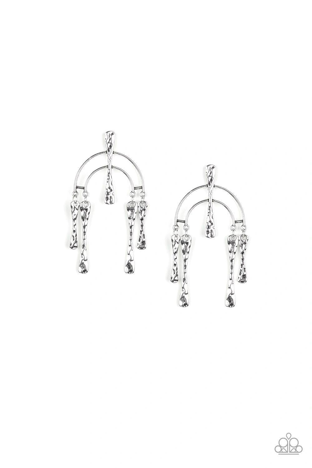 ARTIFACTS Of Life Silver Earrings - Paparazzi Accessories- lightbox - CarasShop.com - Paparazzi Jewelry by Cara Jewels