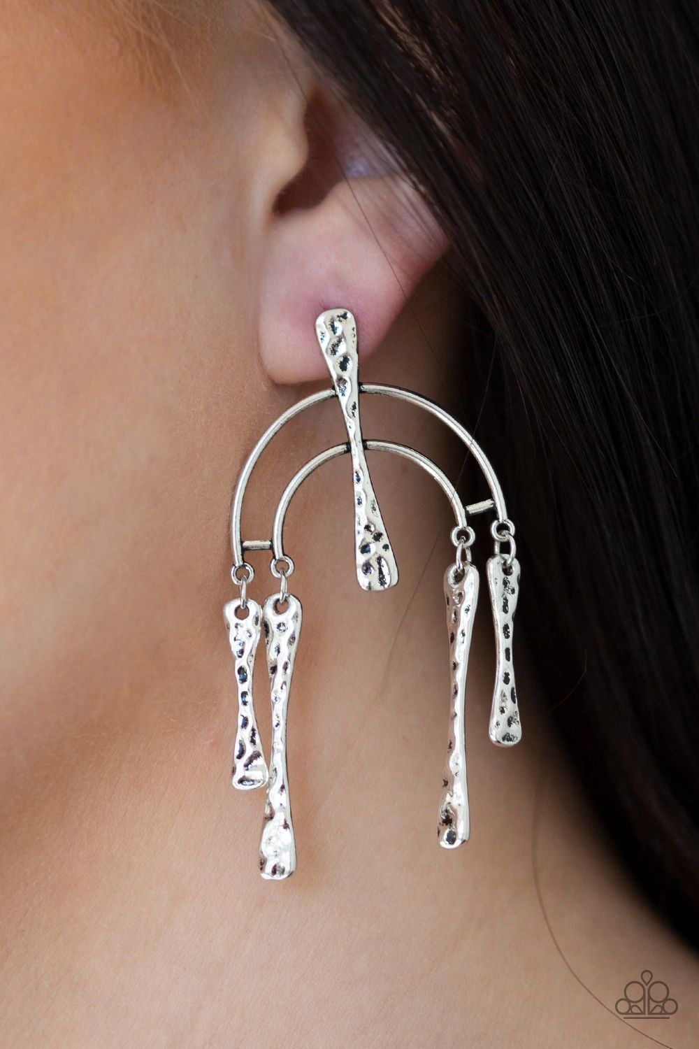 ARTIFACTS Of Life Silver Earrings - Paparazzi Accessories- lightbox - CarasShop.com - Paparazzi Jewelry by Cara Jewels