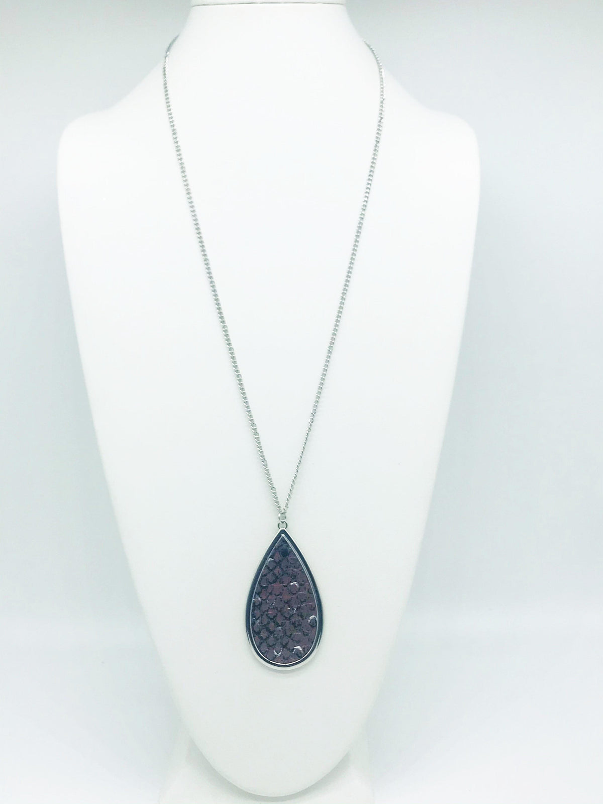 Artificial Animal Purple Leather and Silver Necklace - Paparazzi Accessories- lightbox - CarasShop.com - Paparazzi Jewelry by Cara Jewels