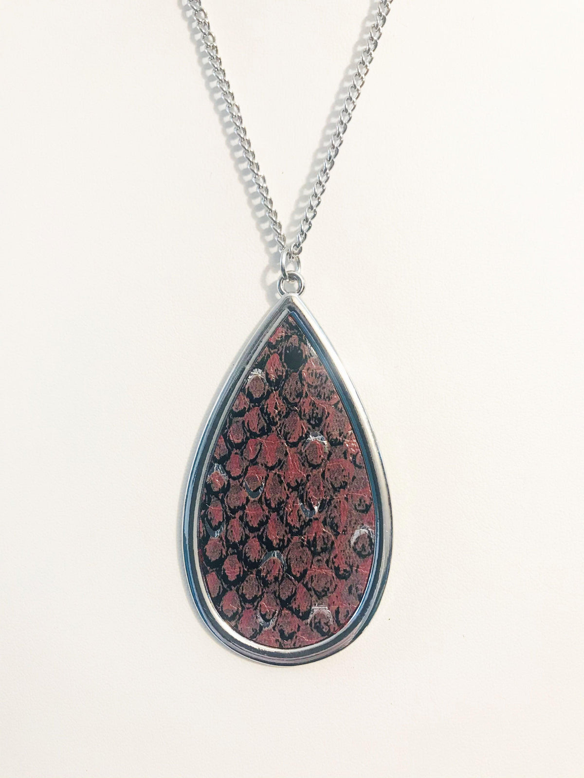 Artificial Animal Purple Leather and Silver Necklace - Paparazzi Accessories- on model - CarasShop.com - Paparazzi Jewelry by Cara Jewels